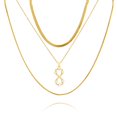 thumbnail image 1 of JeenMata Juego de 3 Collares con Dijes de Infinito y Eternidad en Oro Amarillo, 1 of 5