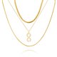 thumbnail image 1 of JeenMata Juego de 3 Collares con Dijes de Infinito y Eternidad en Oro Amarillo, 1 of 5