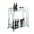 thumbnail image 2 of Pemberly Row Modern Bar Cart in Clear Glass and Chrome Metal Frame, 2 of 6