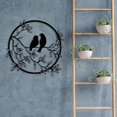 thumbnail image 4 of Escultura de pared de metal con silueta de pájaro sobre un árbol, para colgar en la pared, para sala de estar, jardín, dormitorio, oficina, decoración del hogar (estilo 1), 12 x 12 pulgadas, 4 of 5