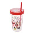 thumbnail image 4 of Holiday Time Christmas Santa "Ho Ho Ho" Plastic Tumbler with Straw, Red Glitter Lid, Partyware, 4 of 6