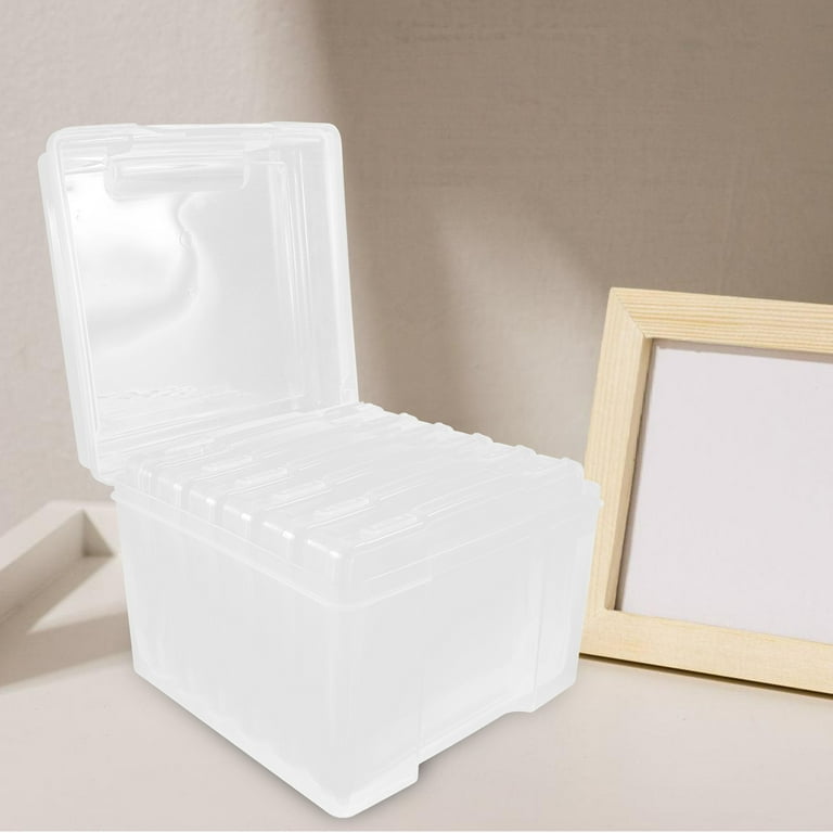 Photo Storage Postcard Box Clear Plastic Organizer Bins Boxed