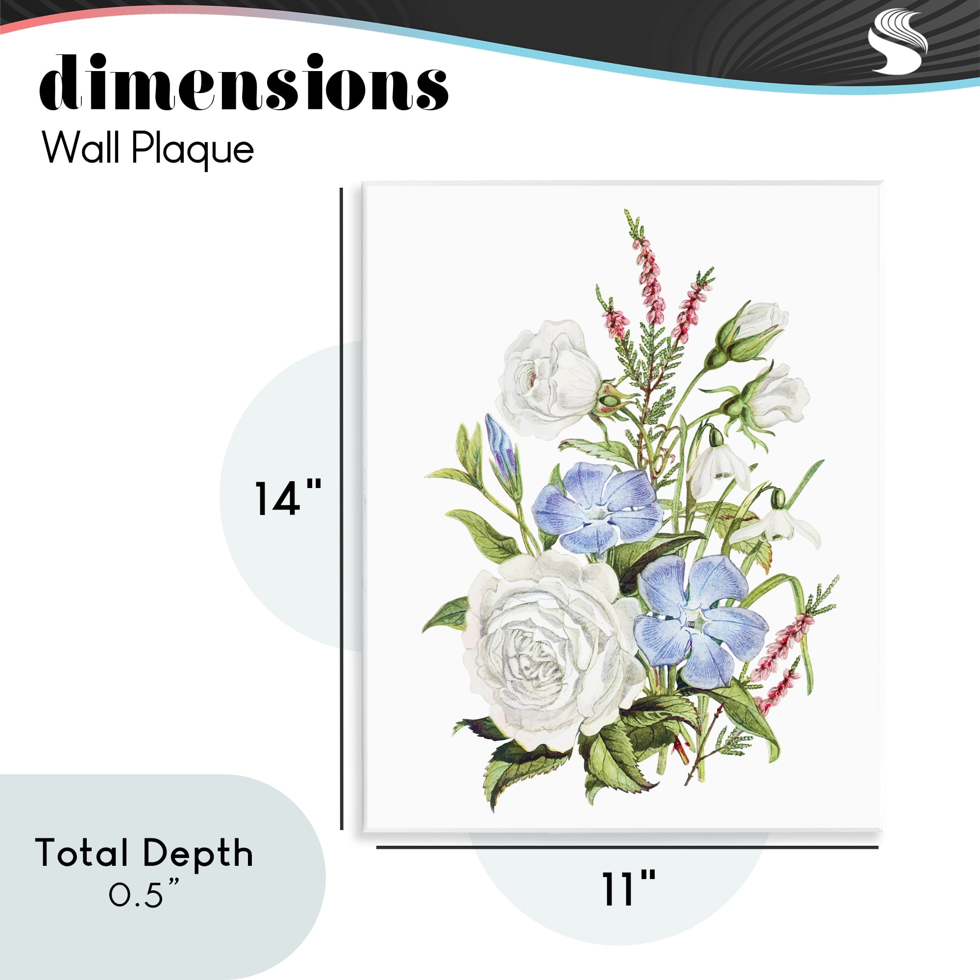 Bountiful Floral Bouquet Wall Plaque Art, design by Lettered and Lined