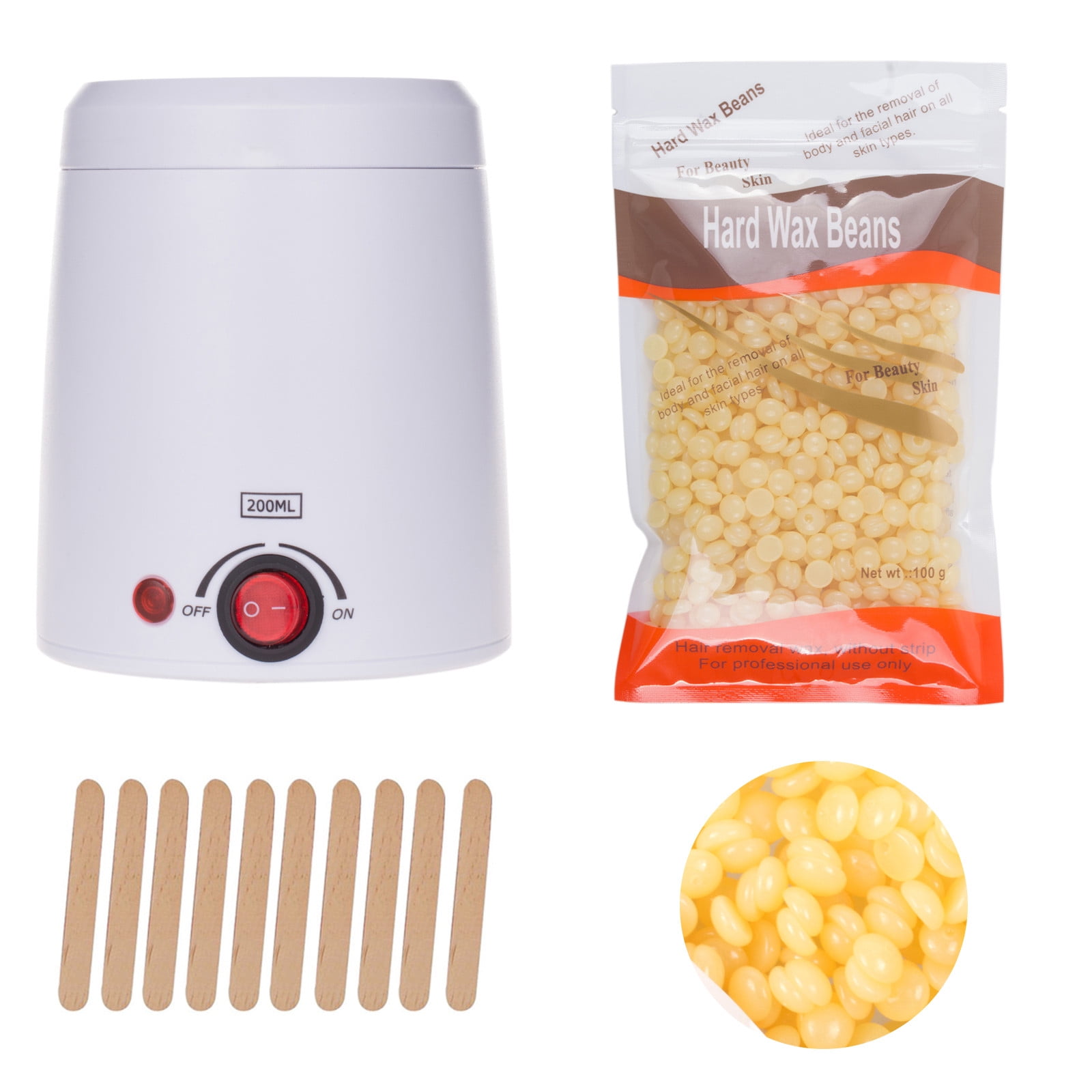 Yayiaclooher Waxing Wax Warmer Hair Removal KitWax Pots Professional for All Hair Types