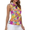 thumbnail image 4 of HUIACONG Golf Shirts with Retro Floral Print, Workout Shirts for Casual Outdoor Activity and Daily Golf Practice, 4 of 7