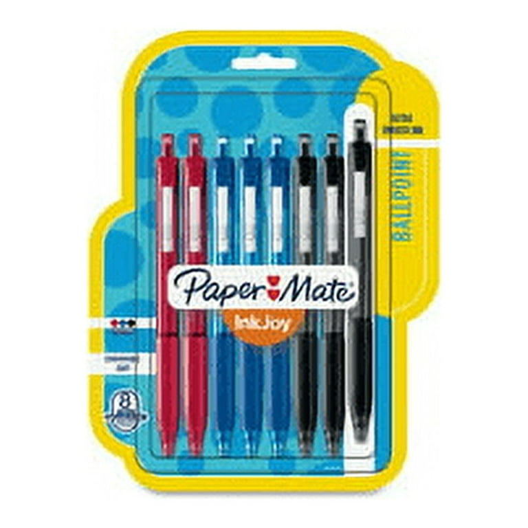 Paper Mate Inkjoy 300 RT Ballpoint Pens - 1 mm Pen Point Size - Retractable - Black, Red, Blue - Assorted Barrel - 8 / Pack Paper Mate Inkjoy 300 RT Ballpoint Pens - 1 mm Pen Point Size - Retractable - Black, Red, Blue - Assorted Barrel - 8 / Pack