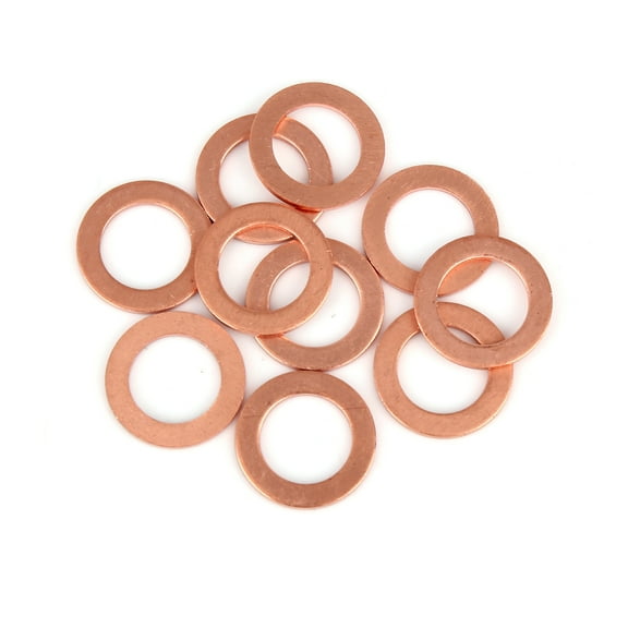 10pcs Copper Crush Washer Flat Sealing Gasket Ring Spacer for Car 14 x 22 x 1.5mm