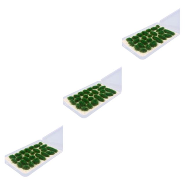 pitrice 25x Simulation Cluster Green Grass for Train Scenery Decor Accessory Dark Green 6mm 3Set
