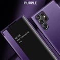 thumbnail image 2 of Flip Case for Samsung Galaxy S23 Ultra, Clear View Window Lychee Pattern PU Leather Folio Cover with Magnetic Closure Shockproof Full Protection Case for Samsung Galaxy S23 Ultra, Purple, 2 of 9