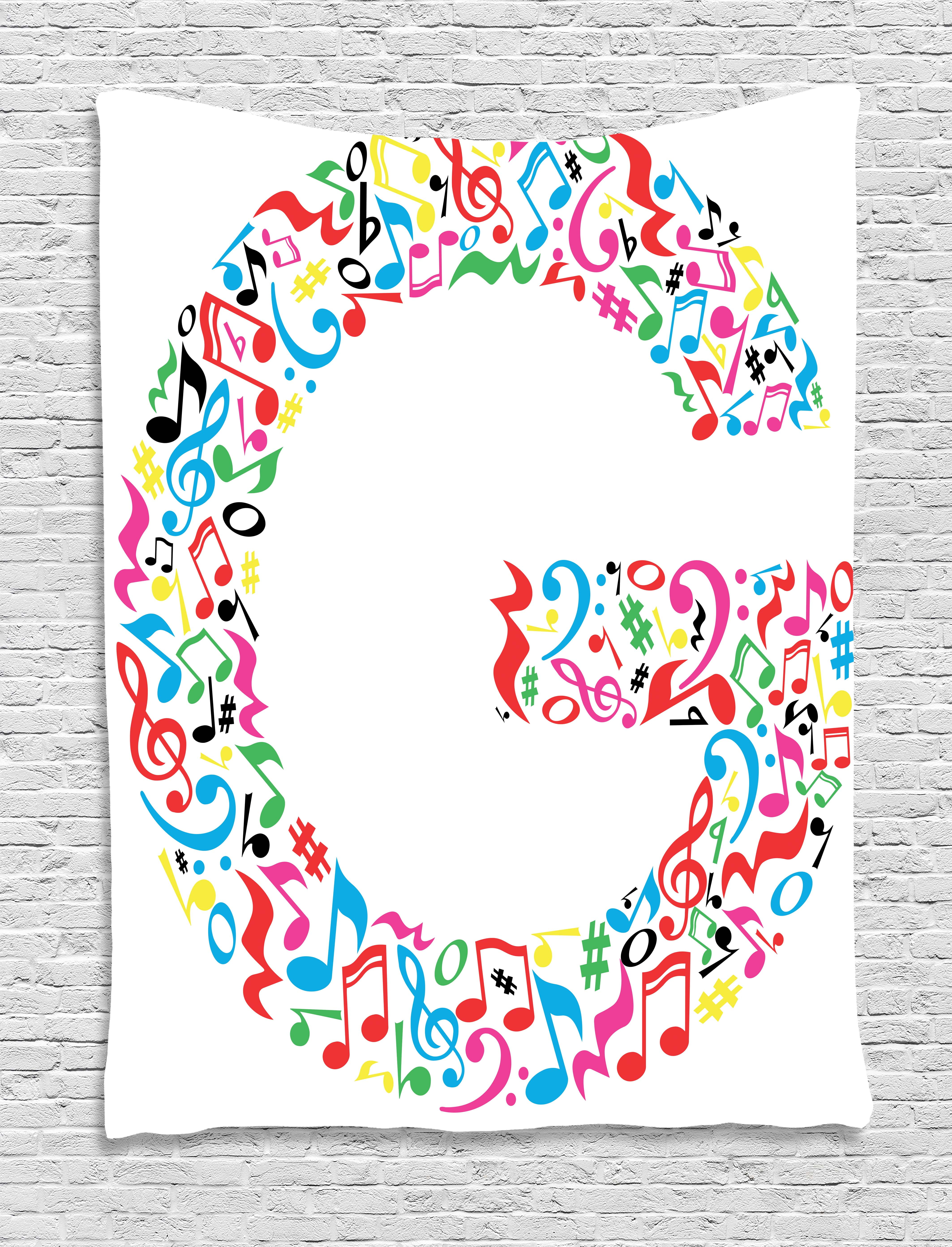 Colorful Music Note Tapestry Wall Hanging Art Room