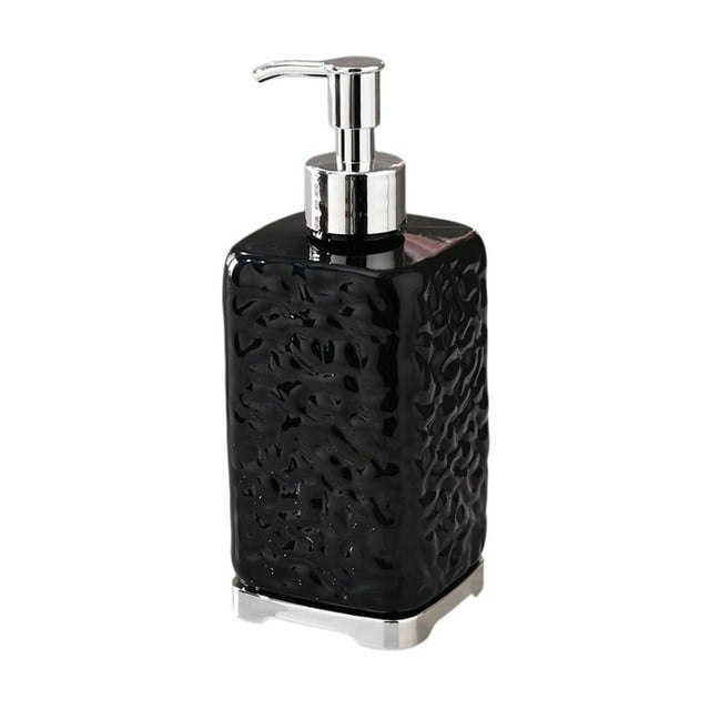 JilgTeok 1 Packs 450ml Ripple Pattern Hand Soap Dispenser Pump Bottle for Bathroom Kitchen Refillable Liquid Soap Lotion Shampoo Dispenser Plastic Hand Wash Station Supplies