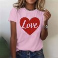thumbnail image 2 of VKOYWKM Women's Valentines Day T Shirts Romantic Love Heart Graphic Tee Tops Short Sleeve Crew Neck Valentine Gift Tee Casual Hearts Tops, 2 of 6