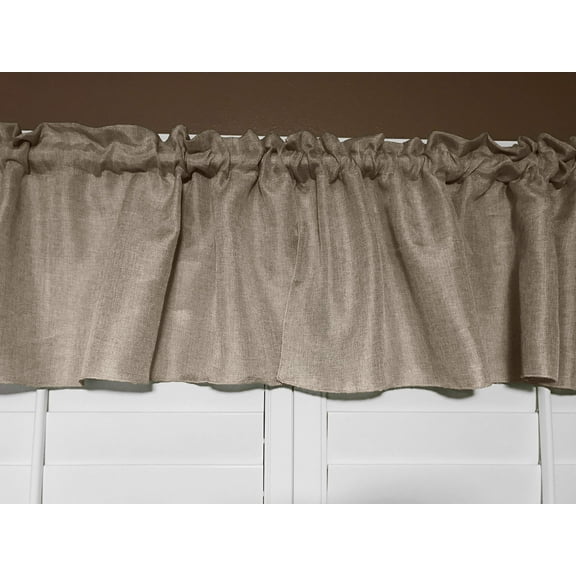 faux burlap window valance 58 wide wheat