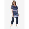 thumbnail image 2 of Woman Within Plus Size Short-Sleeve Pintucked Henley Tunic, 2 of 6