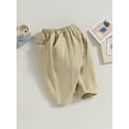 thumbnail image 3 of Bagilaanoe Little Boys Girls Pants Casual Solid Color Long Pants 3 4 5 6 7 8 Years Kids Elastic Waist Sweatpants, 3 of 8