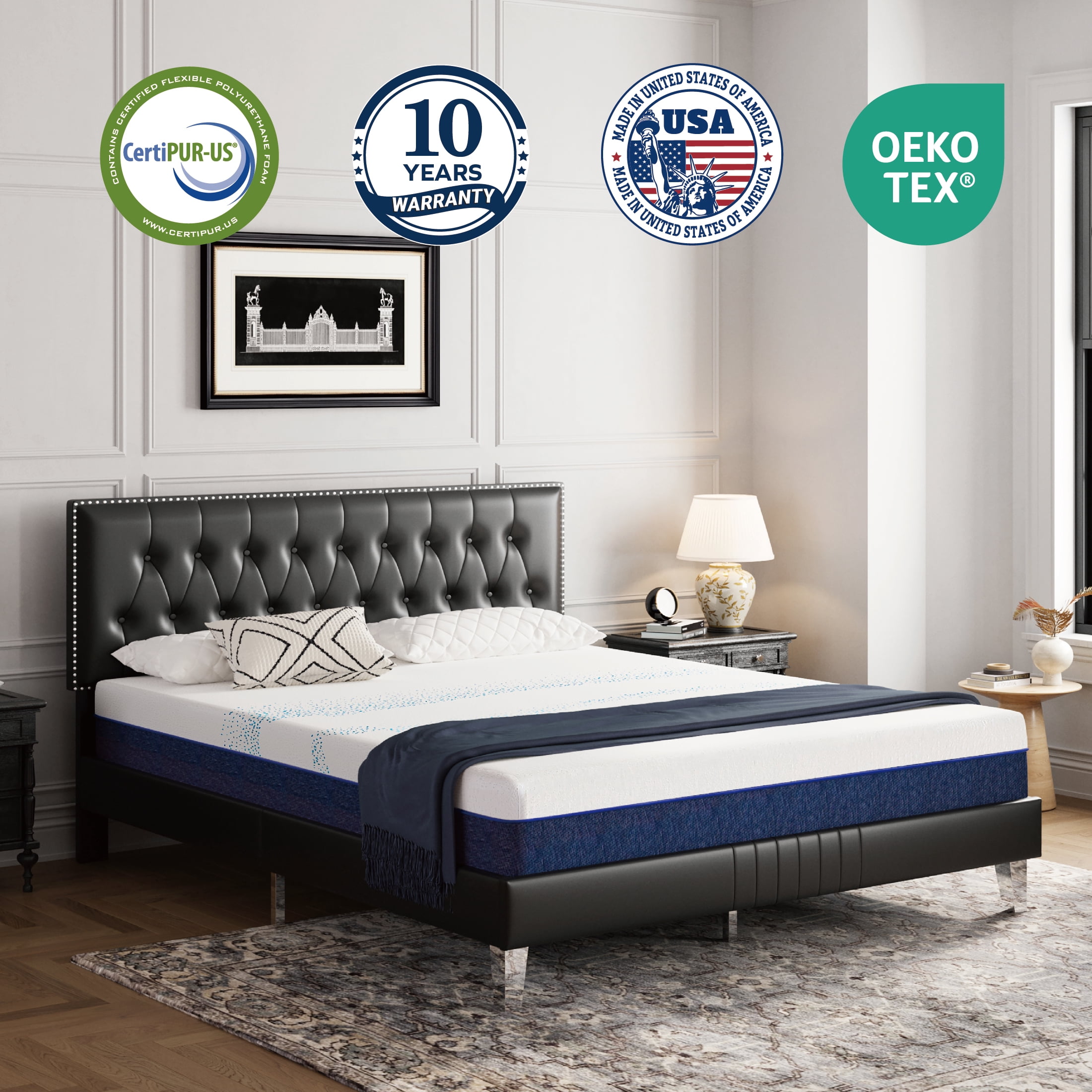 MLILY Essence Sleep Queen Mattress, 12" Memory Foam Mattress in a Box, Medium