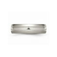 thumbnail image 4 of Gem & Harmony Mens Chisel 6mm Titanium Grooved and Brushed Wedding Band Ring for Men, 4 of 6