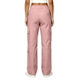 thumbnail image 5 of WULMLEO Cargo Pants for Women Wide Leg High Elastic Waist Y2K Pant Fall 2026 Casual Fall Plus Size Hiking Trousers with Pockets Pink 2XL, 5 of 7
