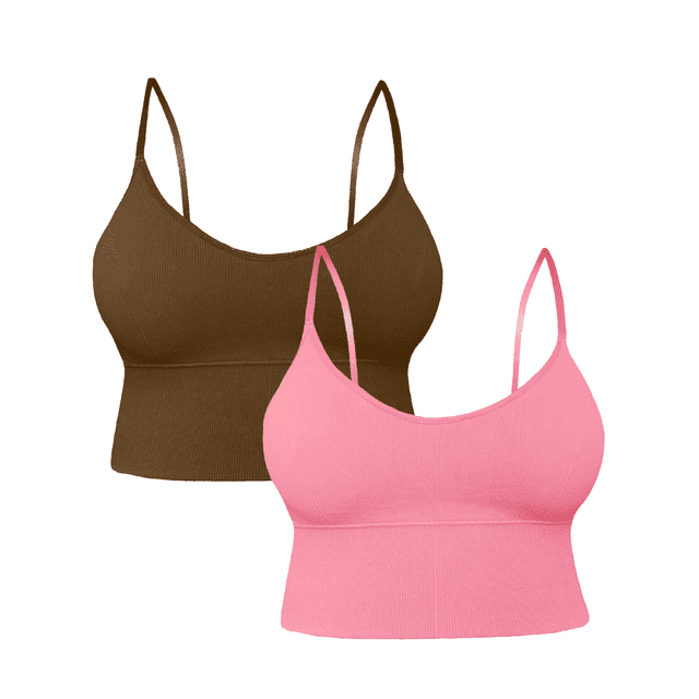 Set De 2 Tops Unitalla Mujer Deportivo Con Relleno Blusa Croptop