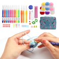 thumbnail image 1 of Juego de 13 ganchos de ganchillo + 6 de agujas de tejer con mango ergonómico, estuche de almacenamiento, 6 herramientas de costura de lana para Macarena Ganchos De Ganchillo, 1 of 8