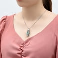 thumbnail image 7 of Crystal Cremation Urn Necklace for Ashes Keepsake Cremation Jewelry for Human Ashes Stainless Steel Memorial Pendant with Flower, 7 of 7