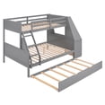 thumbnail image 2 of Newboti Furniture Twin over Full Bunk Bed with Trundle and Built-in Desk, Three Storage Drawers and Shelf, Gray NO.43796, 2 of 15