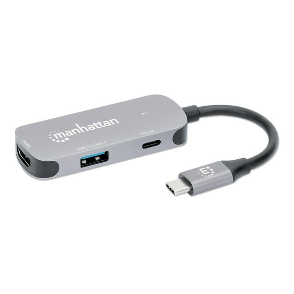 Manhattan USB-C to HDMI 3-in-1 Docking Converter with Power Delivery 130707