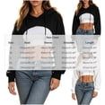 thumbnail image 3 of Wyongtao Cutout Crop Hoodie for Women Trendy Super Cropped Drawstring Hooded Sweatshirt Long Sleeve Y2k Tops (S, White), 3 of 6