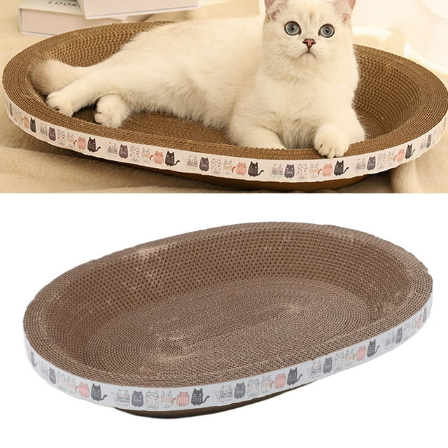 Cat Scratcher Bed,Integrated Design Scratch Corrugated Cardboard Stress Relief Spacious Design Cat Scratcher For Indoor Cats