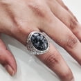 thumbnail image 5 of Snowflake Obsidian Mans Ring, Natural Snowflake Obsidian, Gents Ring, Silver Jewelry, 925 Silver Ring, Gift, Heavy Mens Ring, Arabic Design, Ottoman Style Ring, Christmas, Turkey Mens Signet Ring, 5 of 8