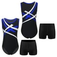 thumbnail image 3 of iiniim Kids Girl Boy Dance Leotard Sleeveless Unitard Biketard Bodysuit with Shorts Gymnastics Jumpsuit Blue&Black 8, 3 of 7