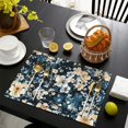 thumbnail image 3 of Pioneer Flower Floral Print Pattern Summer Placemats Table Placemats Set Of 6-Linen Kitchen Washable Placemats Table Mats 12x18 Inch Non-Slip Heat Resistant, 3 of 5