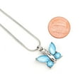 thumbnail image 4 of Women's Aqua Human Cremation Jewelry Murano Glass Butterfly Funerl Urn Pendant Necklace for Ashes Memorial Keepsake with Free Fill Kit and Velvet Jewelry Box, 4 of 8