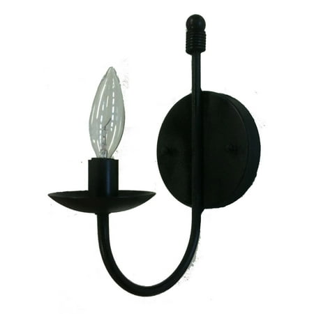 

Wall Sconces 1 Light Bulb Fixture With Ebony Black Finish Metal Candelabra 5 60 Watts