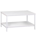 thumbnail image 3 of ZENSTYLE Wood Coffee Table Side End Table with W/2 Tier Storage Shelf for Living Room, White, 3 of 9