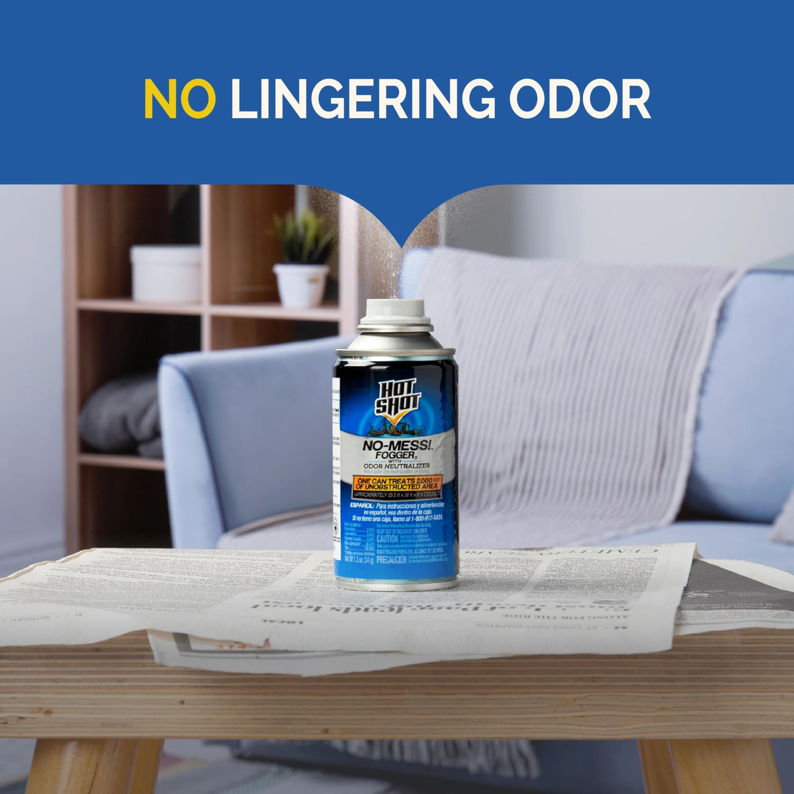 Hot Shot No Mess! Fogger With Odor Neutralizer, Kills Carpenter Ants, Spiders & Fleas, 3 Count, 1.2 Ounce