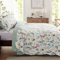 thumbnail image 6 of 3-Piece Full/Queen Size Quilt Set - Floral Garden Style Bedspread Coverlet with 2 Pillow Shams, Microfiber, 6 of 6
