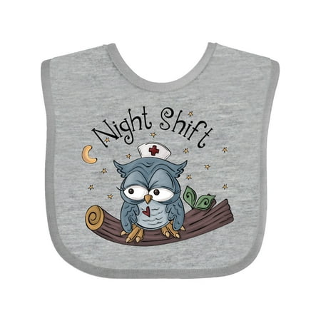 

Inktastic Night Shift Nurse Owl Gift Baby Boy Bib