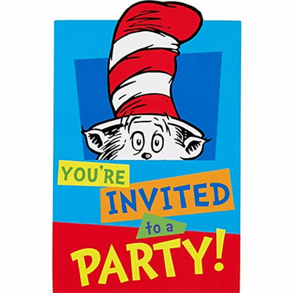 Dr. Seuss 'Polka Dots' Invitation Cards Set, 8 Count