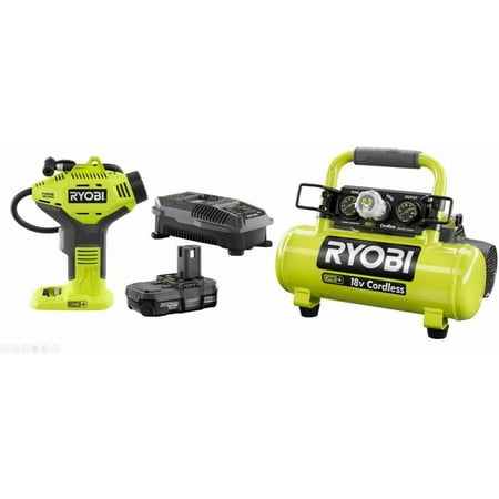RYOBI Cordless Power Inflator Kit Inflation Shop Car 18 Volt Vehicle Lithium Ion