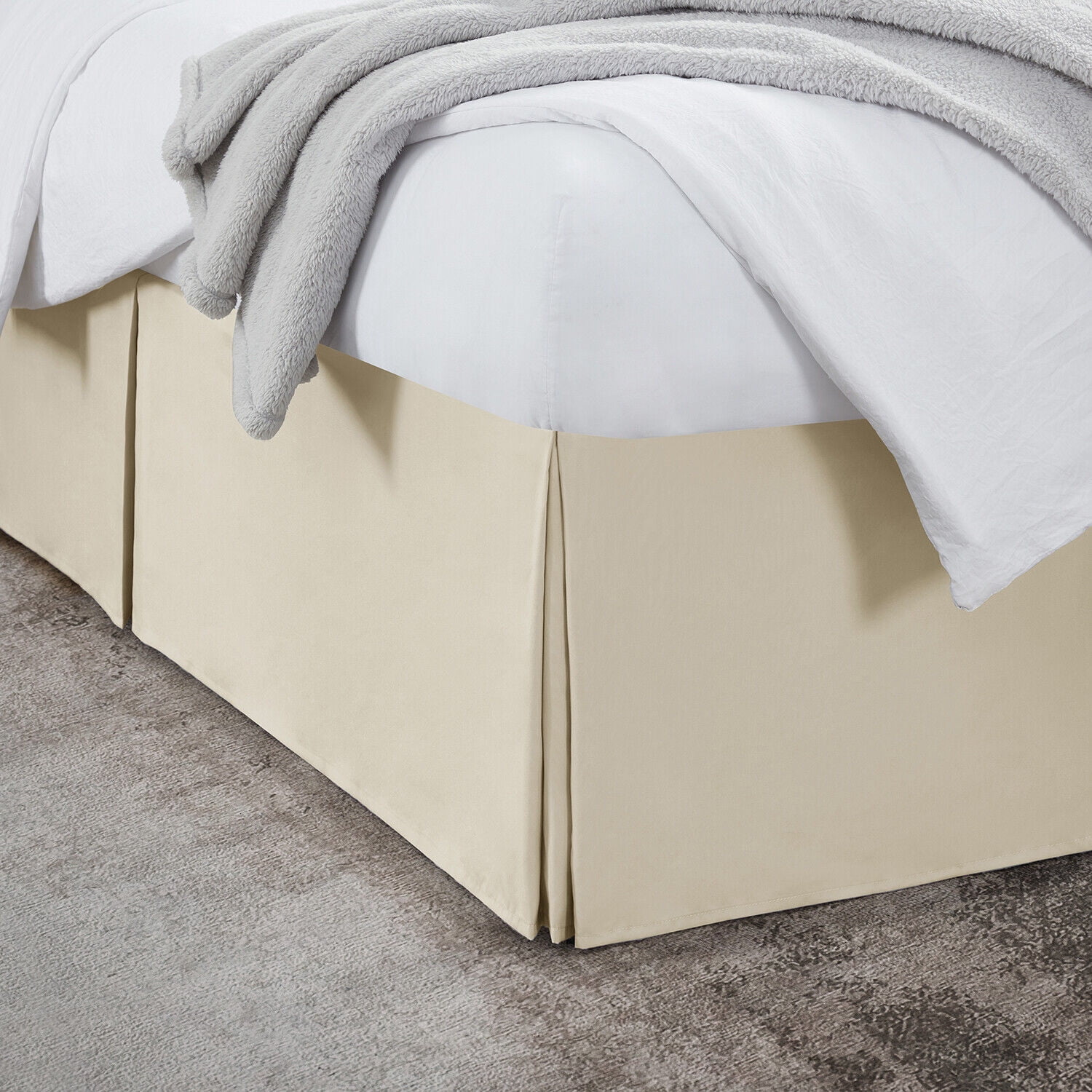 Luxury Bed Skirt  Solid Microfiber Pleated 14" Drop Premium Dust Ruffle