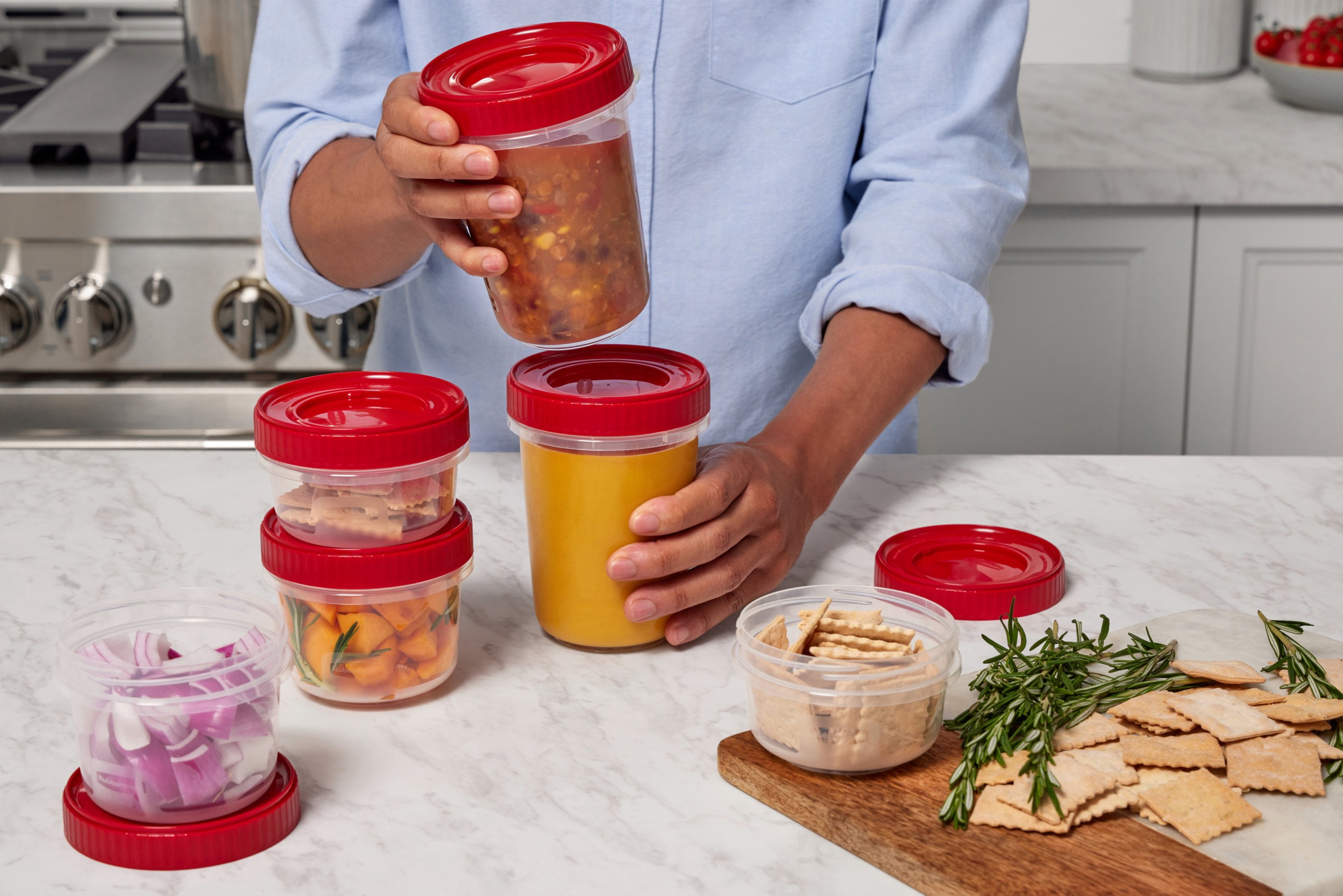 Rubbermaid Take Alongs Twist & Seal Containers + Trays + Lids 1.6 Cup