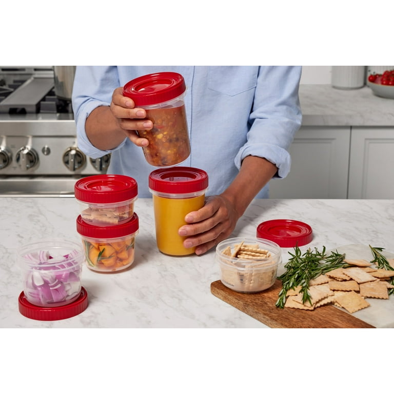 Food Storage Containers - Easy Seal Round Plastic Food Storage Containers -  6 Pack