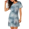 thumbnail image 2 of Disketp enchanted winter snowflake holly for Womens Short Sleeve Sleepshirt Scoopneck Cute Nightdress Comfy Nightgown, 2 of 6