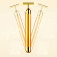 thumbnail image 5 of Masajeador Facial - Barra de Belleza Dorada de 24 K - Masajeador de Pulso Facial Eléctrico - Micro Vibración/Beauty Bar en Forma de T - Impermeable Masajeador de Belleza, 5 of 5