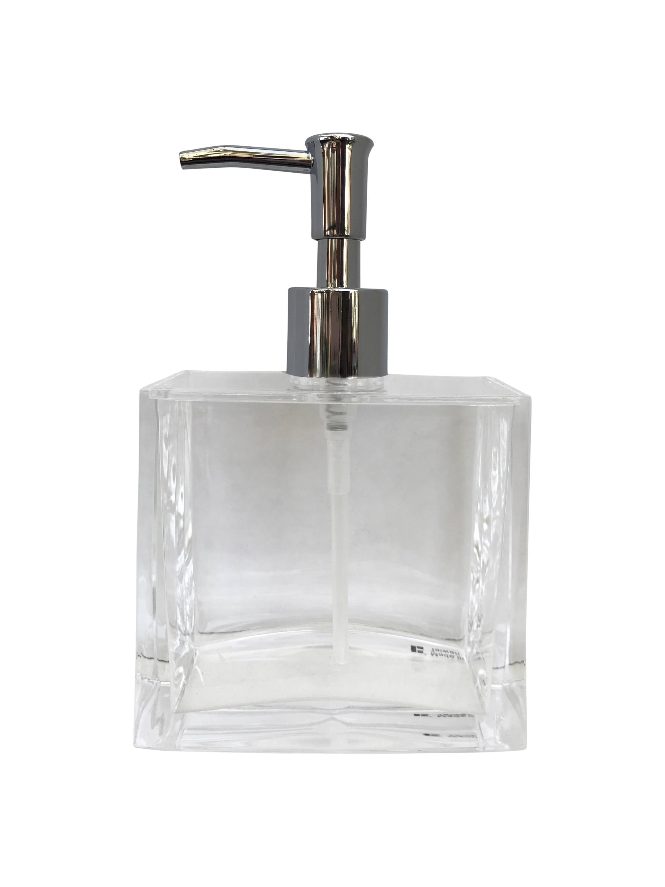 Acrylic Lucite Curved Square Tapered Soap Lotion Dispenser 4 x 2 1/4 x