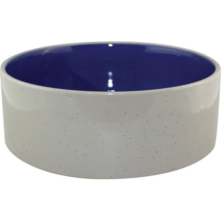 UPC: 0077234061176 | Ethical Stoneware Crock Dog Dish  Blue & Tan  7.5