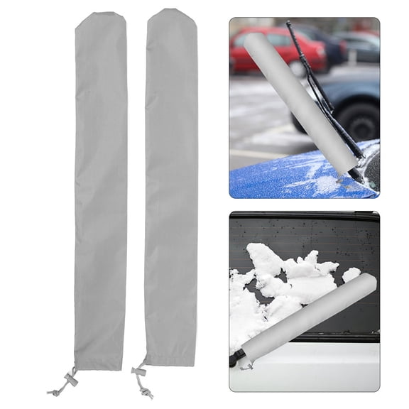 WRITWAA 2Pairs Car Wiper Blade Covers Light Grey Protective Rain Snow Shield for Windshield Wipers