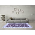 thumbnail image 3 of Ahgly Company Machine Washable Indoor Square Abstract Blue Modern Area Rugs, 3' Square, 3 of 4