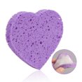 thumbnail image 4 of EeaseCA 10PCS Makeup Removal Sponge Heart Shaped Cellulose Sponge Face Washing Sponge Cosmetic Puff (Purple), 4 of 8
